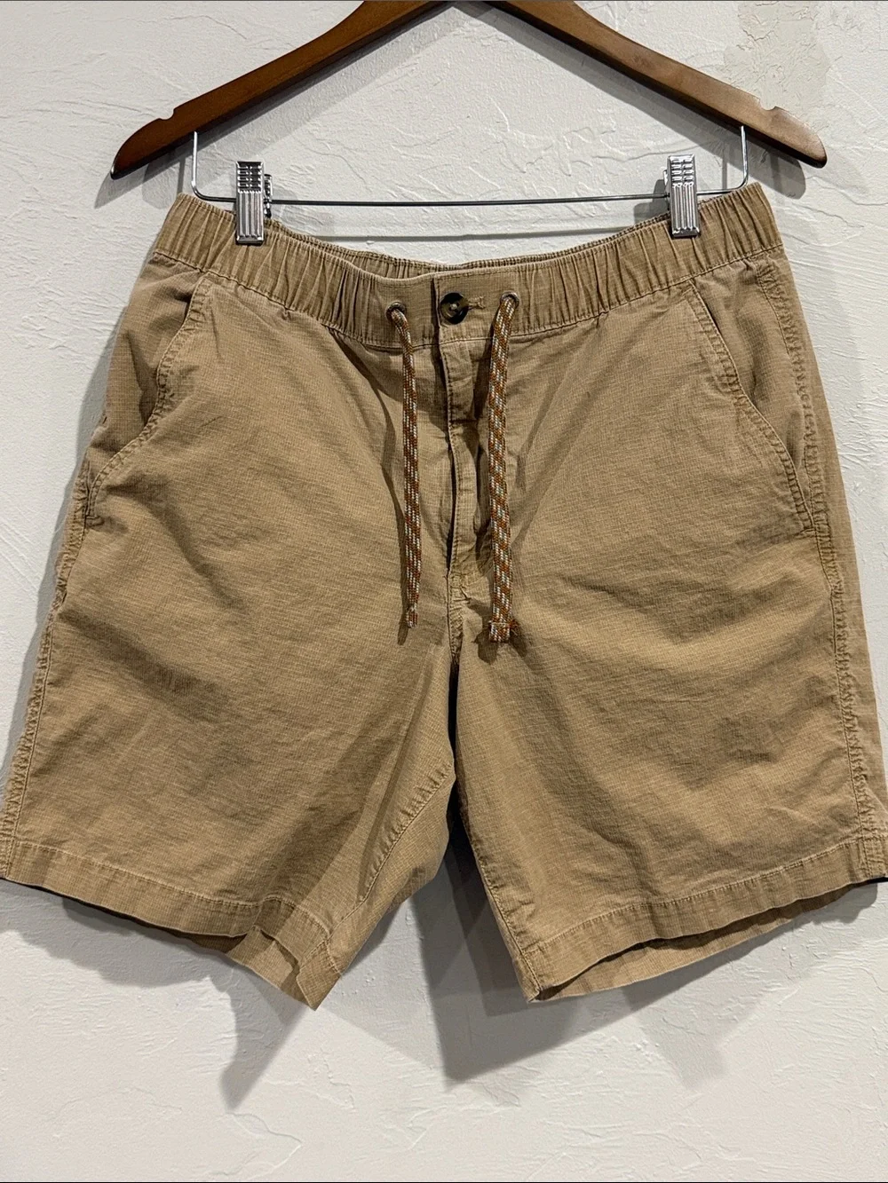 Eddie Bauer Men's Pull-On Drawstring Twill Shorts - Beige/Khaki - Size Large